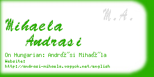 mihaela andrasi business card
